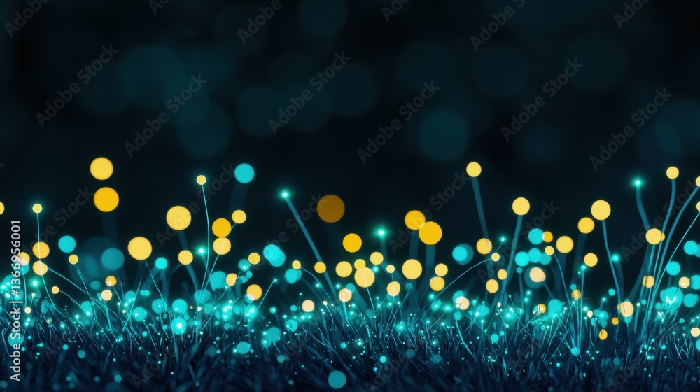 Poster dot global tech connectivity displayed as a vast field of glowing dots.