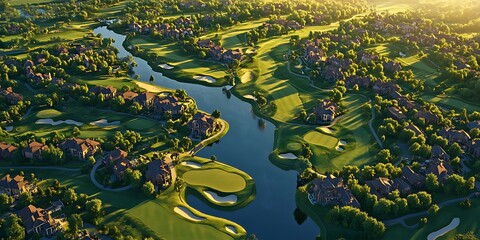 a river running through a golf course
