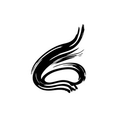 Abstract Brushstroke Dragon: A dynamic, stylized dragon rendered in bold black brushstrokes, evoking a sense of power, fluidity, and artistic expression. 