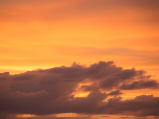 Fototapeta premium Orange Sky with Clouds, Sunset, Nature Background, Cloudscape, Dramatic Atmosphere, Weather, Sunrise, Beautiful, Abstract