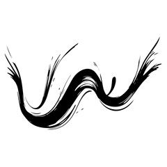 Ink Stroke: A dynamic display of black ink strokes, illustrating fluidity and abstract movement with bold artistic strokes. 