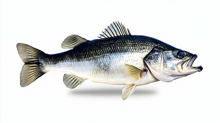 Fototapeta premium Realistic Photo Of A Fish On White Background Isolated Showing Detailed Scales