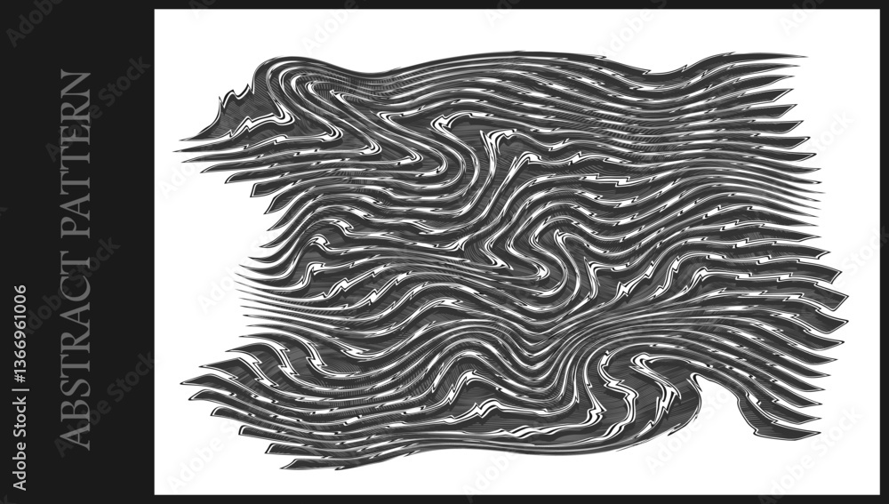 Poster abstract pattern wave shape lines, curves, brush strokes with repeating patterns. abstract backgroun