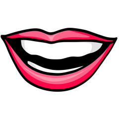 Mouth Smile Pink Lips Illustration Vector