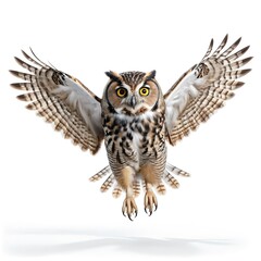 Obraz premium Great Horned Owl in Flight