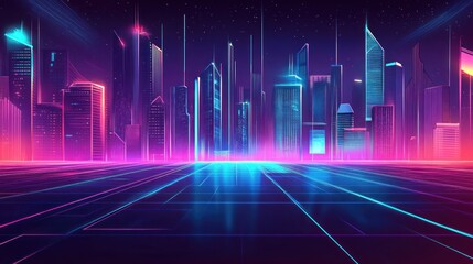 Neon Cityscape at Night (3)