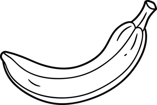 recommend clip art: Banana fruit outline coloring book page, Banana line art vector