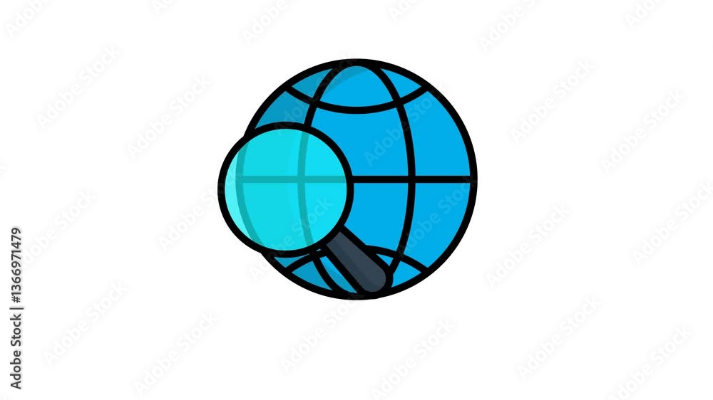 Poster research animated icon. animated icon related to digital marketing. suitable for user interface, pro