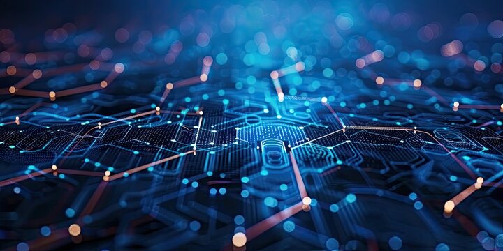 Exploring dynamic hexagonal patterns with glowing neon lines in a futuristic abstract design