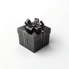 Black Gift Box with Gold Ribbon