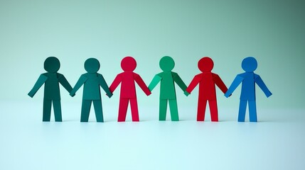 Vibrant Paper Figures United Symbolizing Diversity and Connection