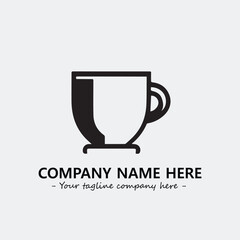 Cup illustration black and white for logo company vector image
