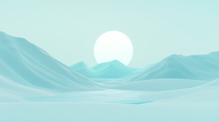 Pastel Mountains Sunrise Landscape