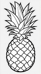 Fototapeta premium Line art drawing of a pineapple.