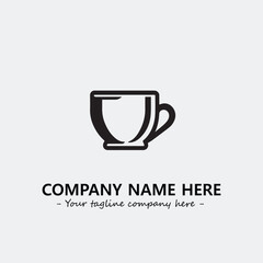 Cup illustration black and white for logo company vector image
