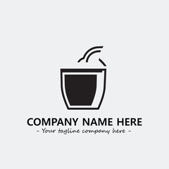 Cup illustration black and white for logo company vector image
