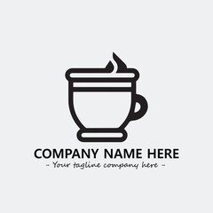 Cup illustration black and white for logo company vector image

