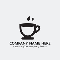 Cup illustration black and white for logo company vector image
