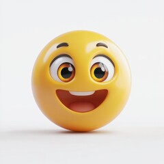 Fototapeta premium A yellow smiley face with big eyes and a mouth that is open