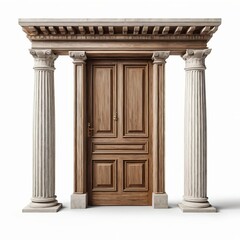 Obraz premium Classic Wooden Doorway with Ionic Columns