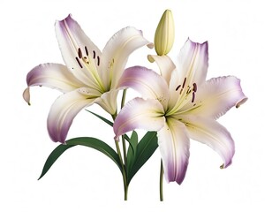 Fototapeta premium Elegant Lavender and White Lilies