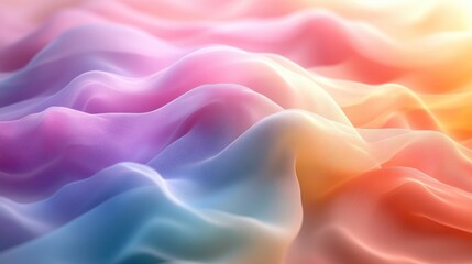 Obraz premium Abstract vibrant pastel fabric waves, sunlight