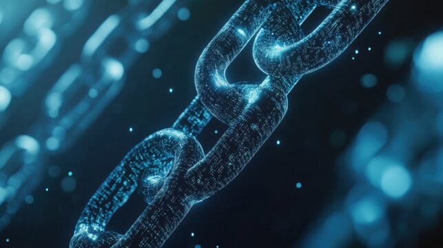 Blockchain developer creating decentralized supply chain solutions, office with blockchain code and supply chain management displays, Digital-tech style