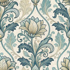 Seamless Floral Pattern Design Digital Artwork Elegant Home Decor Artistic Inspiration