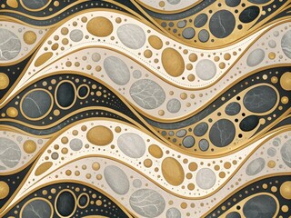 Abstract Art Digital Design Seamless Gold and Silver Patterns in a Vibrant Environment