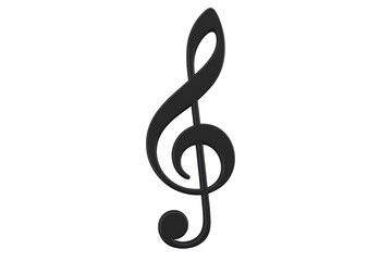 The Elegant and Symbolic Treble Clef Musical Notation isolated on transparent background 