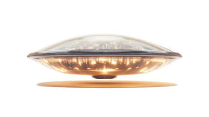 Futuristic Alien Spaceship on Transparent Background Sci Fi Design