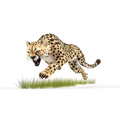 Fototapeta premium 3D logo of cheetah attacking mid-run