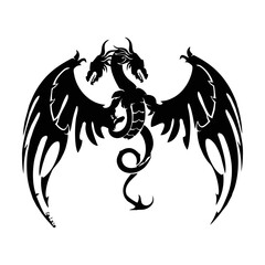 black and white drawings of dragons