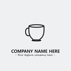 Cup illustration black and white for logo company vector image
