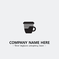 Cup illustration black and white for logo company vector image
