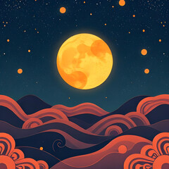Wallpaper,moon,design,pattern,decoration