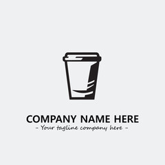Cup illustration black and white for logo company vector image
