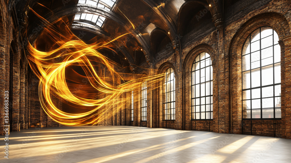 Poster a large room flooded with natural light through ample featuring bold color transitions on a large ca
