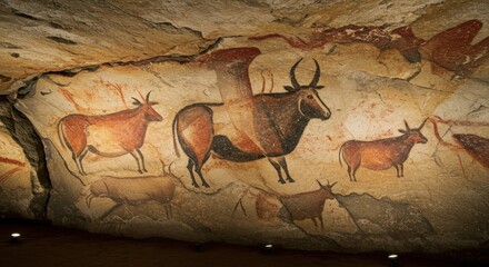 Ancient Cave Paintings of Aurochs and Cattle