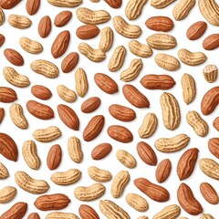 Obraz premium Scattered Peanuts and Almonds