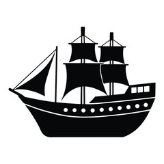 Sailing the Seas: A stark, high-contrast image of a majestic sailboat, its sails billowing as it navigates the open waters. A timeless symbol of exploration and adventure. 
