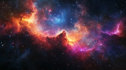 A colorful nebulae filled with many vibrant swirling cosmic elements