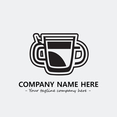 Cup illustration black and white for logo company vector image
