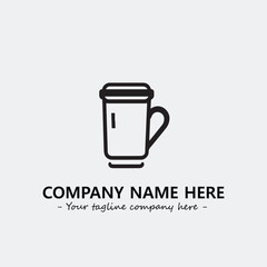 Cup illustration black and white for logo company vector image
