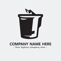 Cup illustration black and white for logo company vector image

