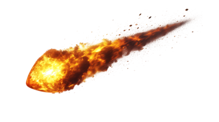 Realistic Flying Meteor PNG Space Rock in Motion