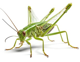 Fototapeta premium Green Grasshopper Closeup