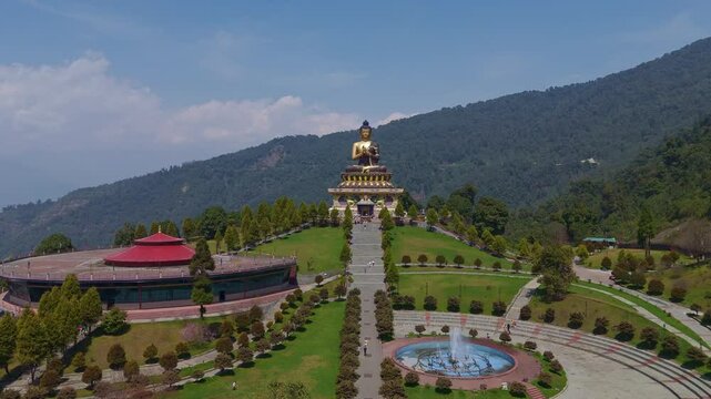 Rabong or Ravangla is a small town with an elevation of 8000 feet located, near Namchi City in the Namchi district of the Indian state of Sikkim. Namchi, Pelling and Gangtok. 4k Drone view.	