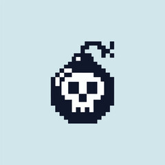 Skull bomb pixel logo