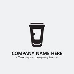 Cup illustration black and white for logo company vector image
